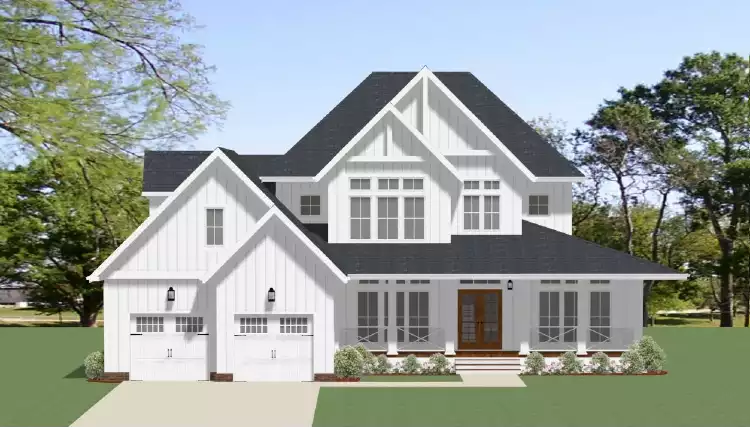 image of 2 story farmhouse plans with porch plan 7063